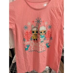 LOL‎ Surprise Dolls Unbox Cheer Youth T-Shirt Pink Size L 10-12 Short Sleeve